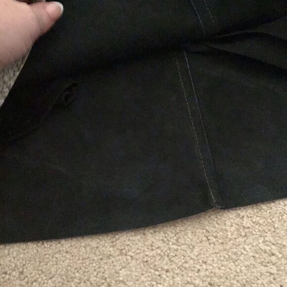 Bloggers Zara Leather Metallic Silver Aged Effect Skirt - Picture 11 of 11